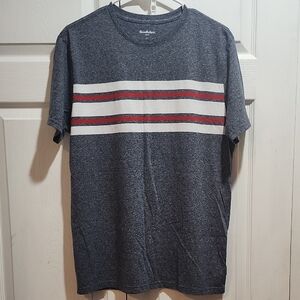 Goodfellow & Co Men's Gray T-Shirt with Red and White Stripes